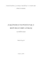 prikaz prve stranice dokumenta ZAKONODAVNI POSTUPAK U REPUBLICI HRVATSKOJ