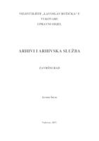 prikaz prve stranice dokumenta ARHIVI I ARHIVSKA SLUŽBA
